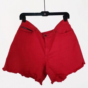 Tommy Hilfiger Red Frayed Shorts